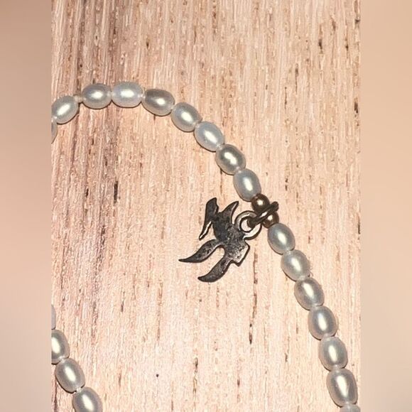 Real pearl chai bracelet genuine freshwater pearls sterling silver Hebrew letter - Picture 8 of 10